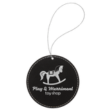 Black/Gold Round Ornament with Gold String-AKD Ink