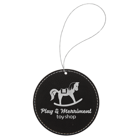 Black/Gold Round Ornament with Gold String-AKD Ink