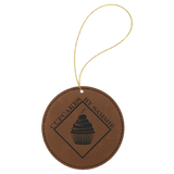 Black/Gold Round Ornament with Gold String-AKD Ink
