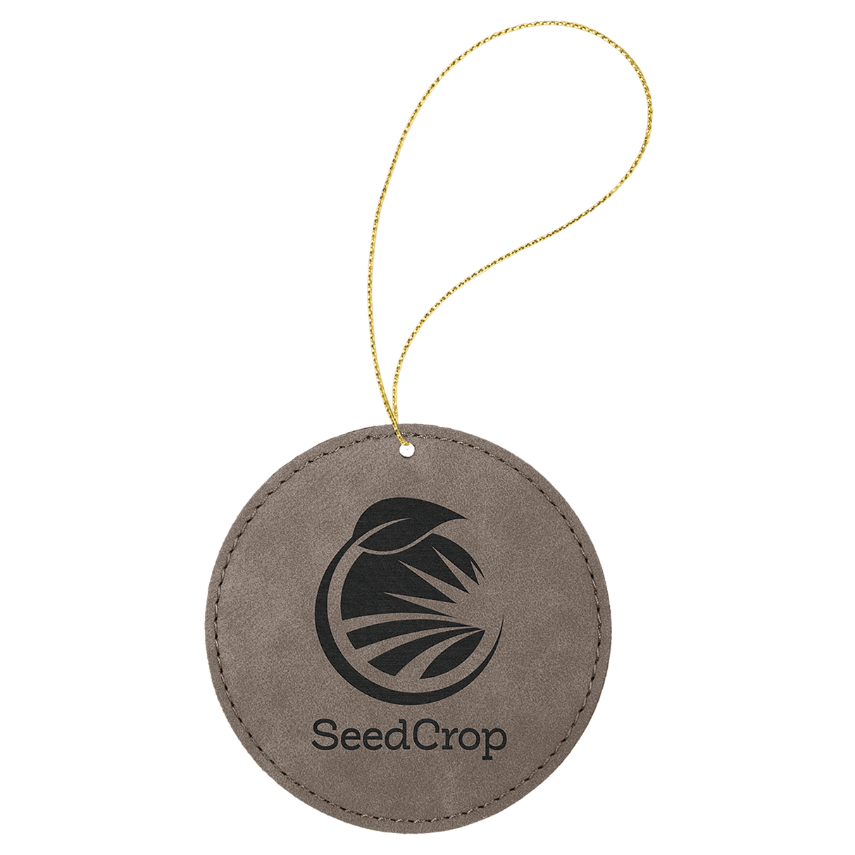 Black/Gold Round Ornament with Gold String-AKD Ink