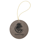 Black/Gold Round Ornament with Gold String-AKD Ink