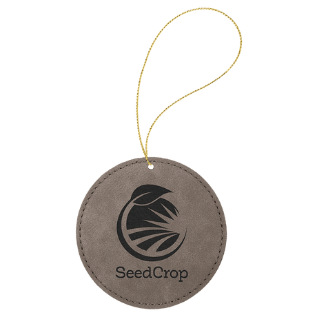 Black/Gold Round Ornament with Gold String-AKD Ink