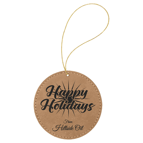 Black/Gold Round Ornament with Gold String-AKD Ink