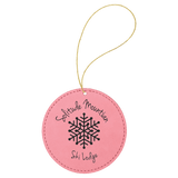 Black/Gold Round Ornament with Gold String-AKD Ink