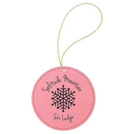 Black/Gold Round Ornament with Gold String-AKD Ink