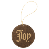 Black/Gold Round Ornament with Gold String-AKD Ink