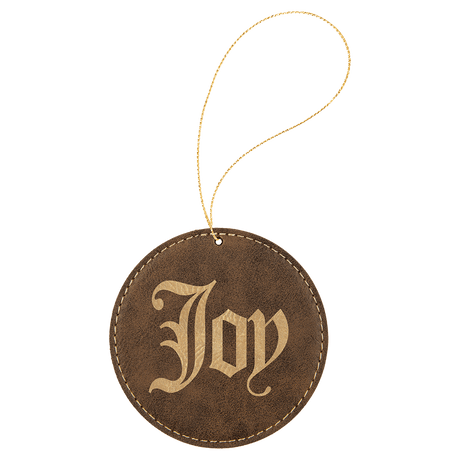 Black/Gold Round Ornament with Gold String-AKD Ink