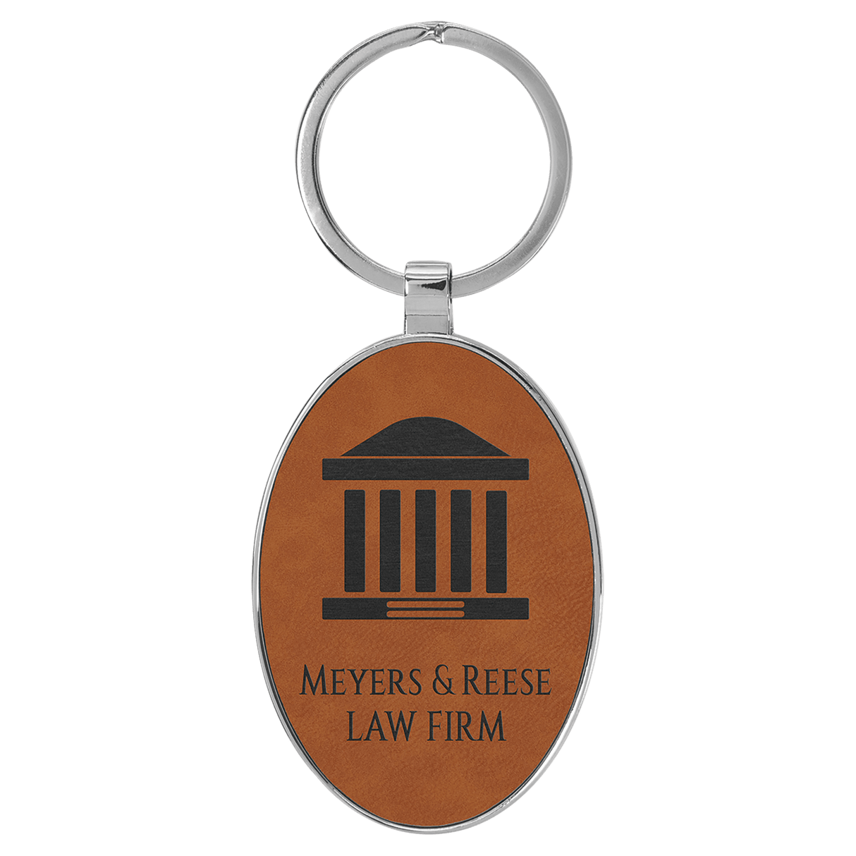 Oval Keychain with Metal Frame