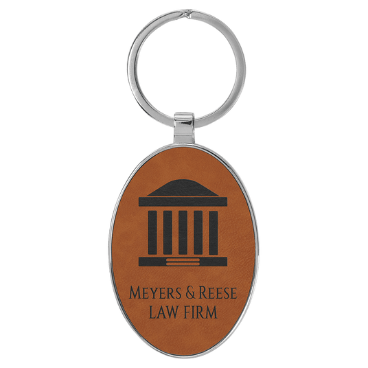 Oval Keychain with Metal Frame