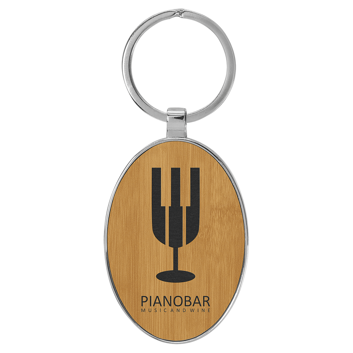 Oval Keychain with Metal Frame