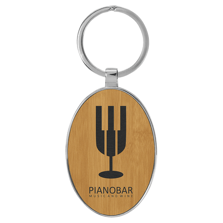 Oval Keychain with Metal Frame