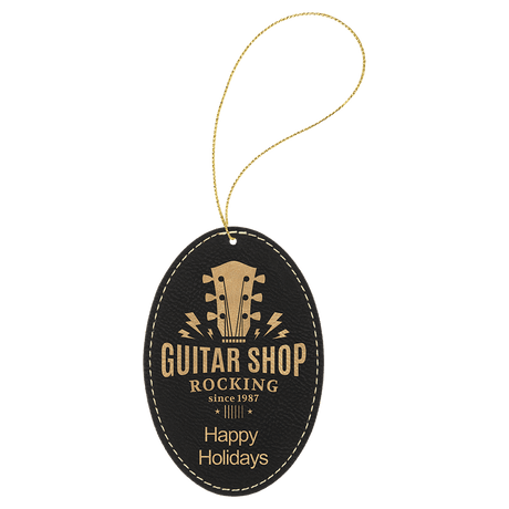 Oval Ornament with Gold String-AKD Ink