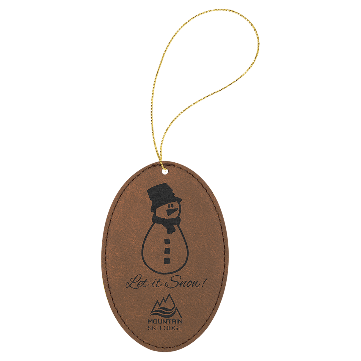Oval Ornament with Gold String-AKD Ink
