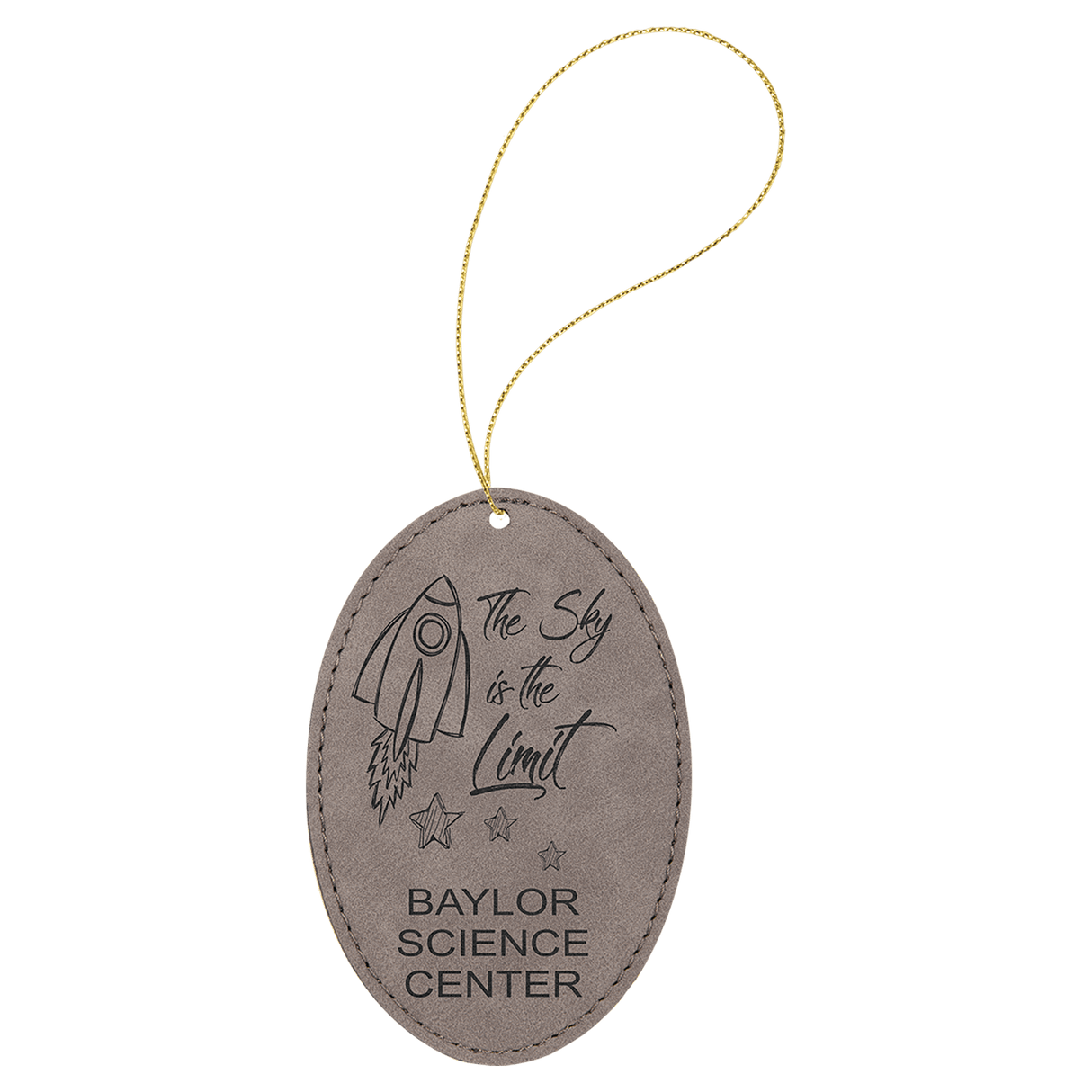 Oval Ornament with Gold String-AKD Ink