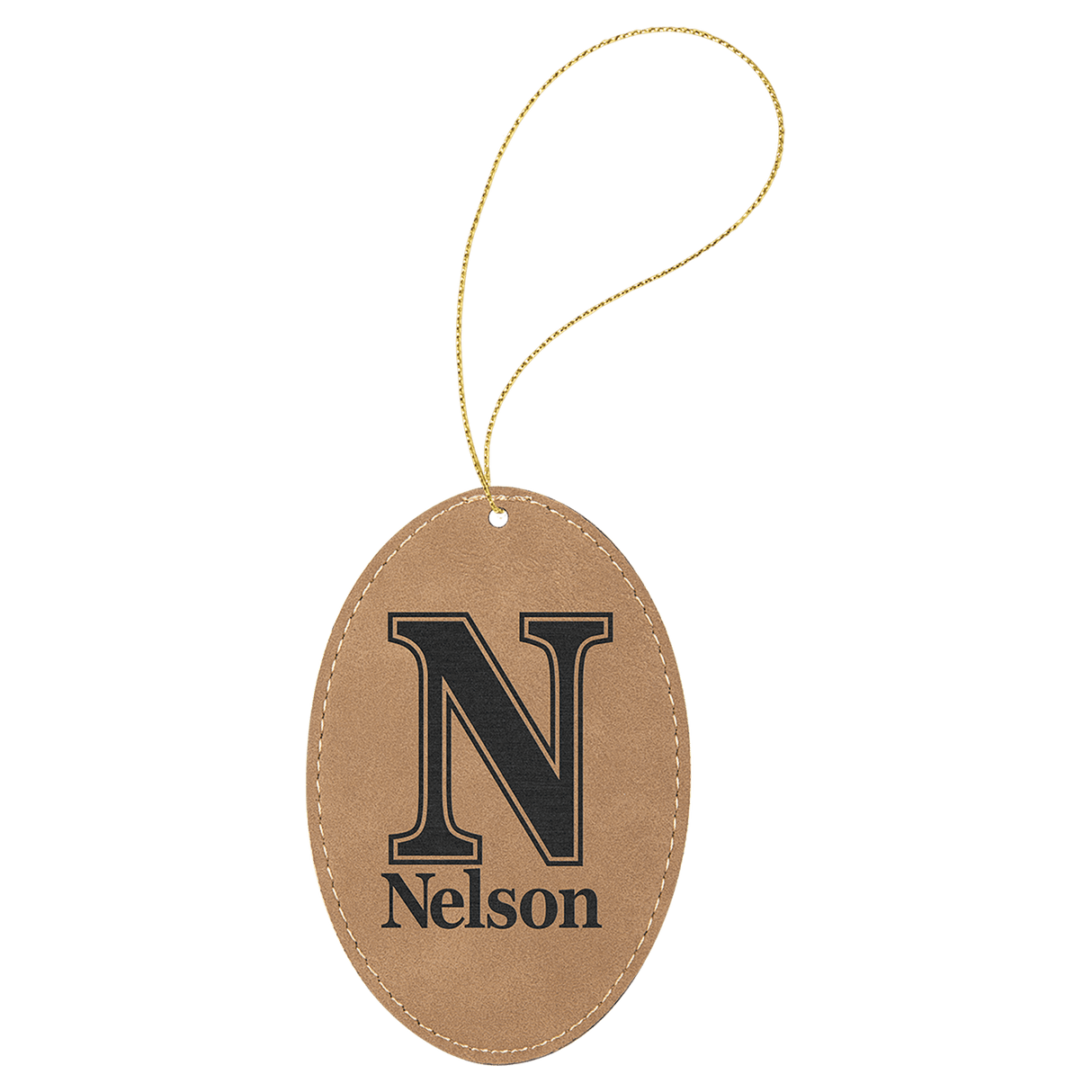 Oval Ornament with Gold String-AKD Ink