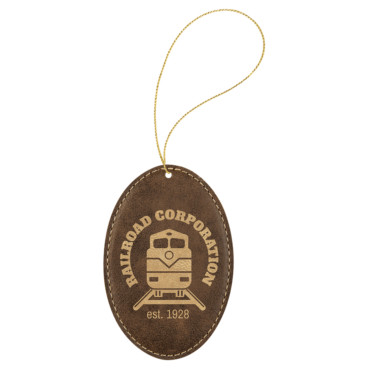 Oval Ornament with Gold String-AKD Ink