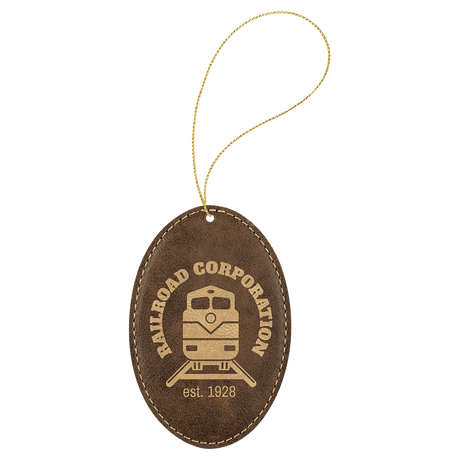 Oval Ornament with Gold String-AKD Ink