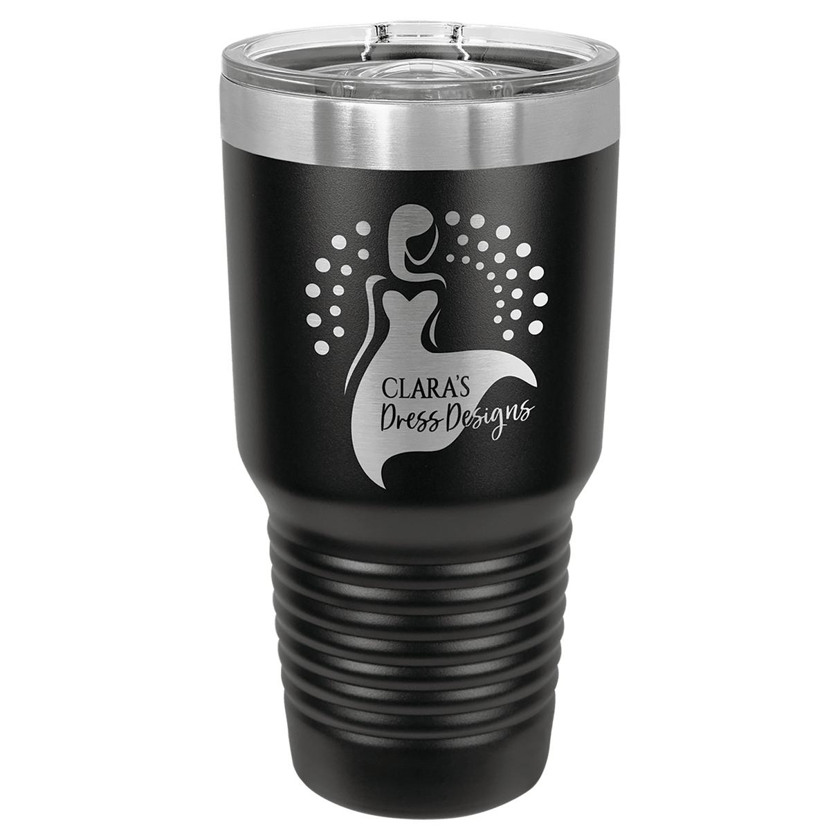 30 oz. Polar Camel Black Ringneck Insulated Tumbler with Slider Lid and Silver Ring