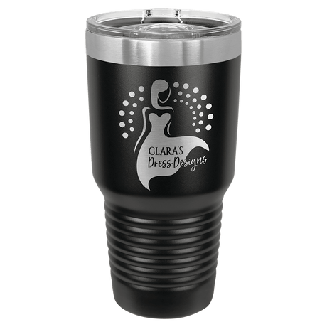 30 Oz. Polar Camel Black Ringneck Insulated Tumbler With Slider Lid And Silver Ring