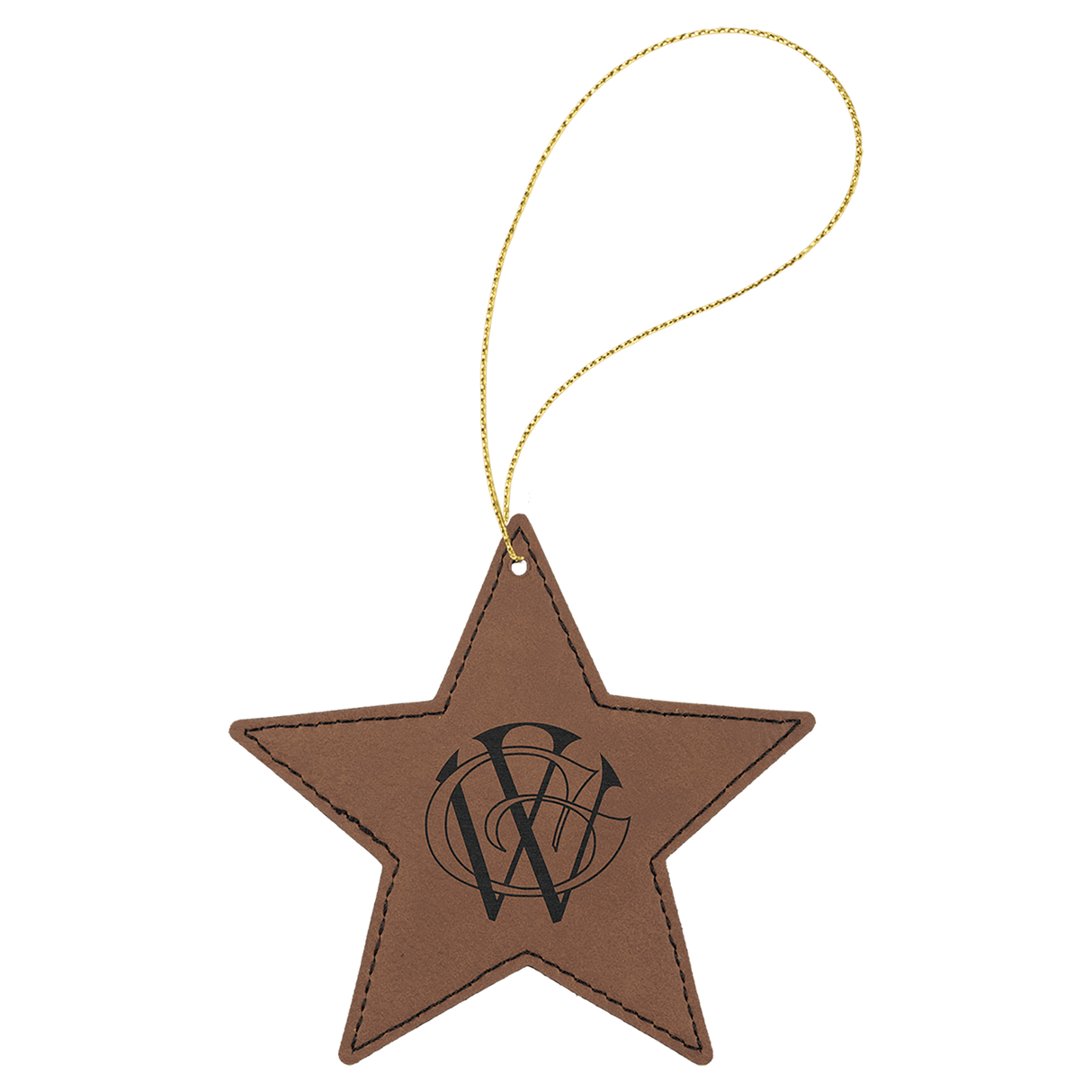 Star Ornament with Gold String-AKD Ink