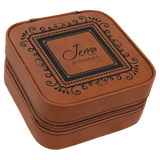 Travel Jewelry Box with Tan Lining