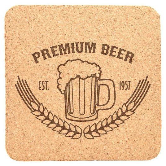 Cork Coaster with Stitching