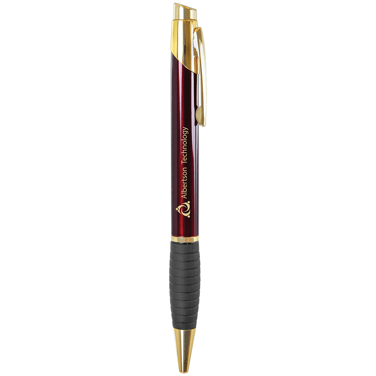 Gloss Burgundy Ballpoint Pen with Gripper