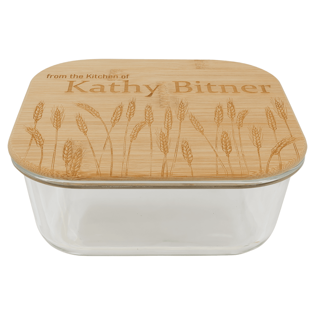 Square Glass Container with Bamboo Lid