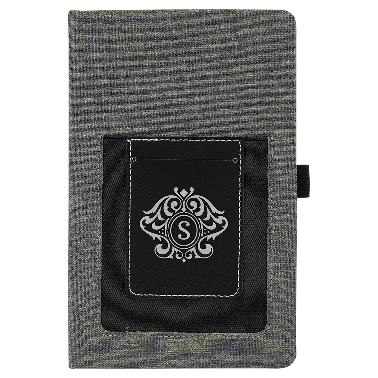 Gray Canvas Journal with Phone Pouch