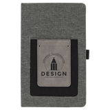 Gray Canvas Journal with Phone Pouch