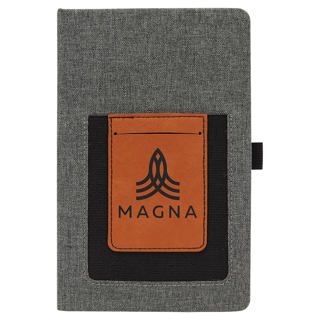 Gray Canvas Journal with Phone Pouch