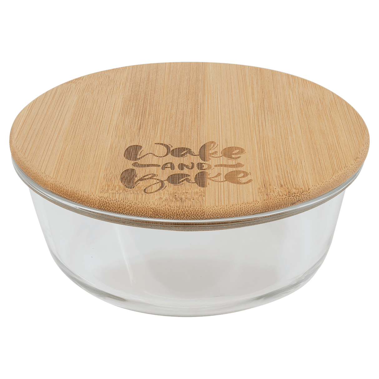 Round Glass Container with Bamboo Lid