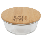 Round Glass Container with Bamboo Lid