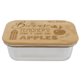 Rectangle Glass Container with Bamboo Lid