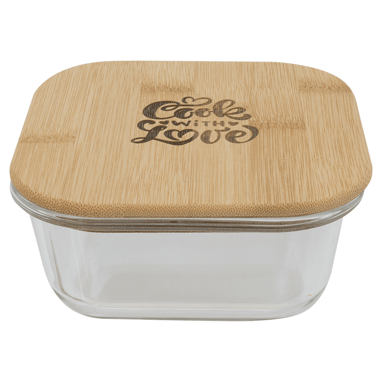 Rectangle Glass Container with Bamboo Lid