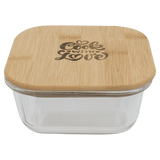 Rectangle Glass Container with Bamboo Lid