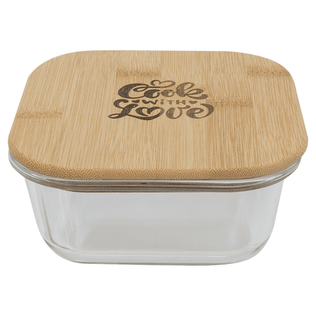 Rectangle Glass Container with Bamboo Lid