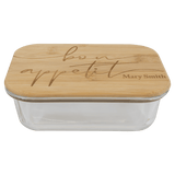 Rectangle Glass Container with Bamboo Lid