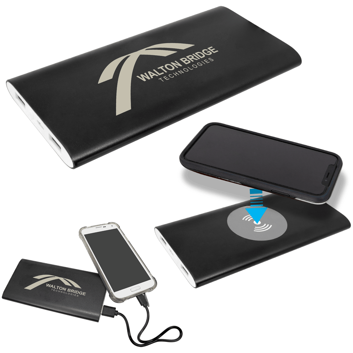 Power Bank and Wireless Charger with Power Cord