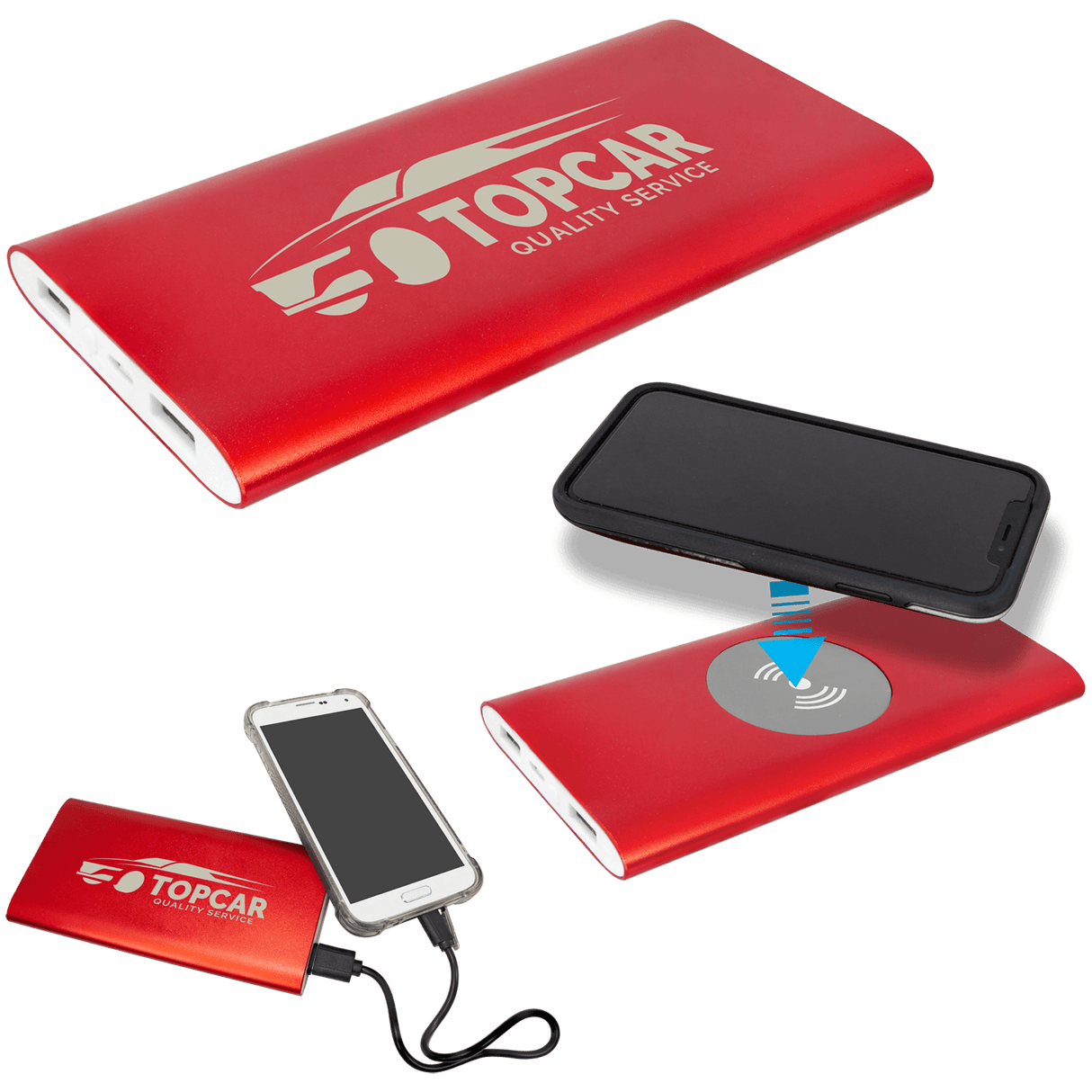 Power Bank and Wireless Charger with Power Cord