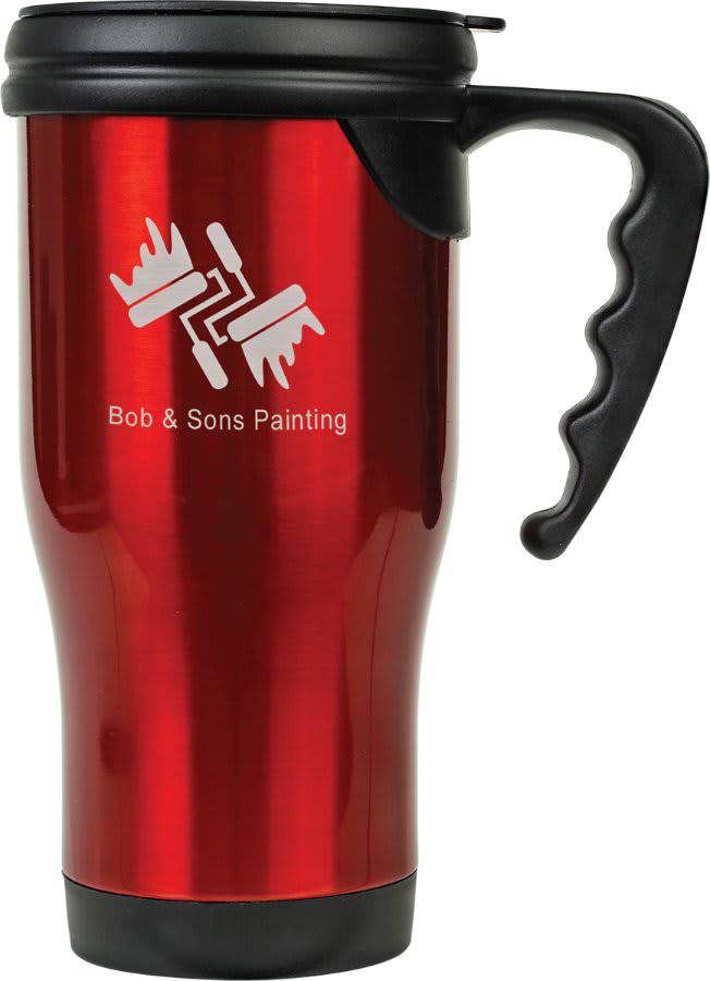 14 oz. Stainless Steel Travel Mug with Handle