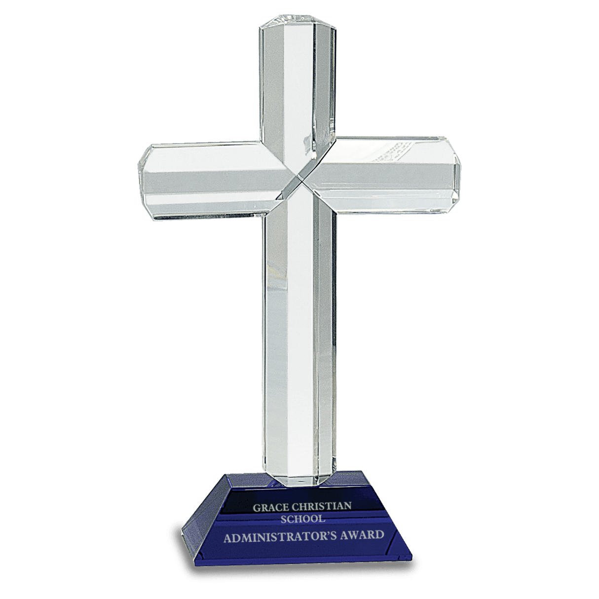 Crystal Cross on Pedestal Base