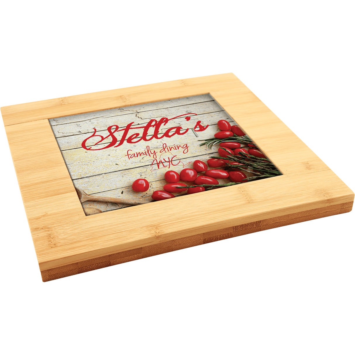 Bamboo Trivet With  6" X 6" Insert Area