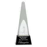 Crystal Obelisk with 3D Golfer Award-10 1/4"