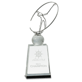 Crystal with Silver Metal Golfer Award-10"