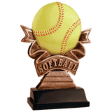 Softball Ribbon Resin-5 1/2"