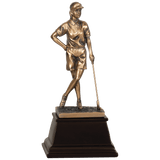 Female Bronze Golf Resin-9"