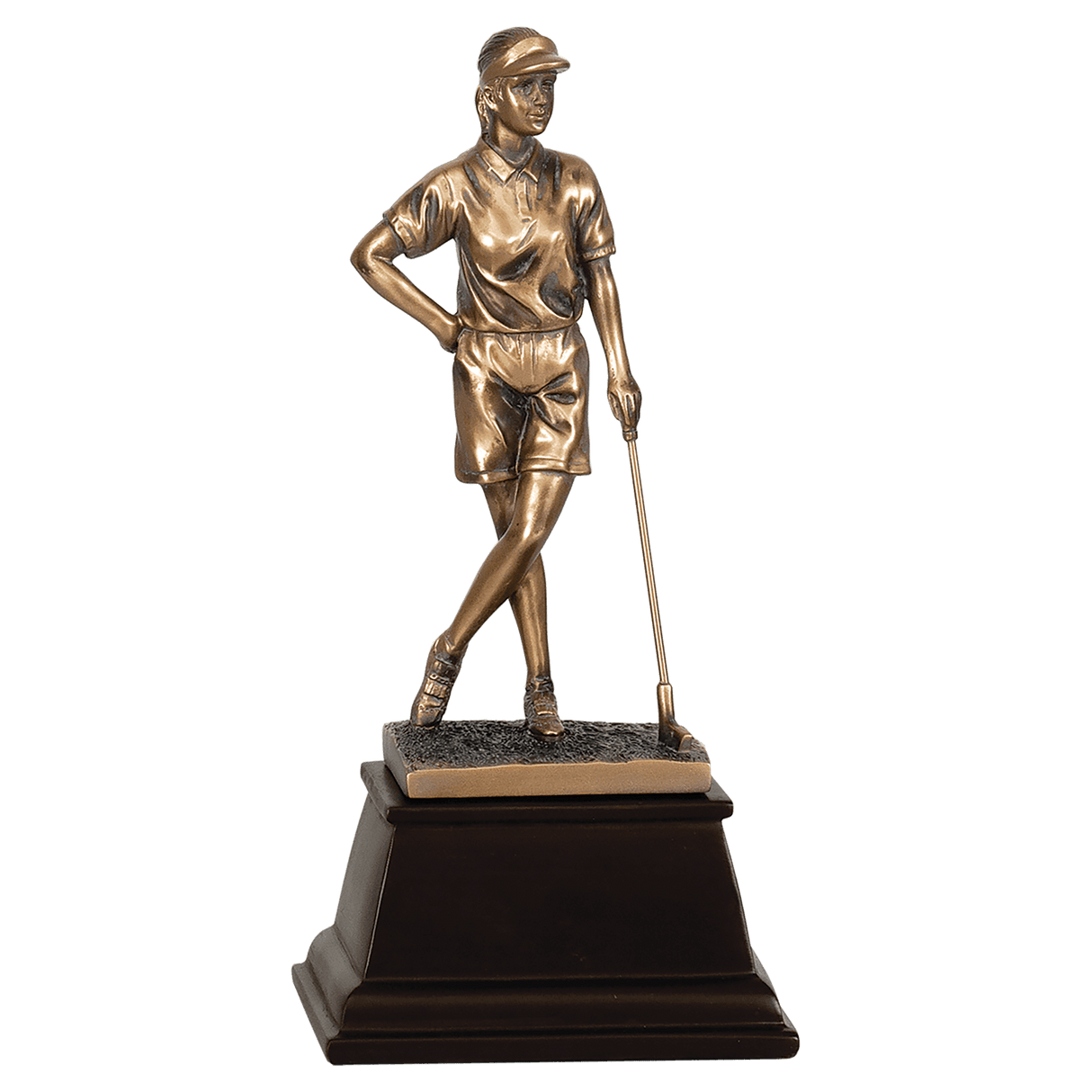 Female Bronze Golf Resin-9"