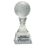 Crystal Golf Ball on a Clear Pedestal