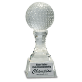 Crystal Golf Ball on a Clear Pedestal